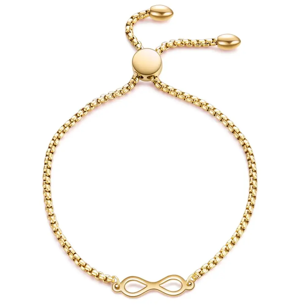 

Fahion Design Professional No fade Adjustable Popcorn Chain Number 8 Stainless Steel Infinity Symbol Bracelet