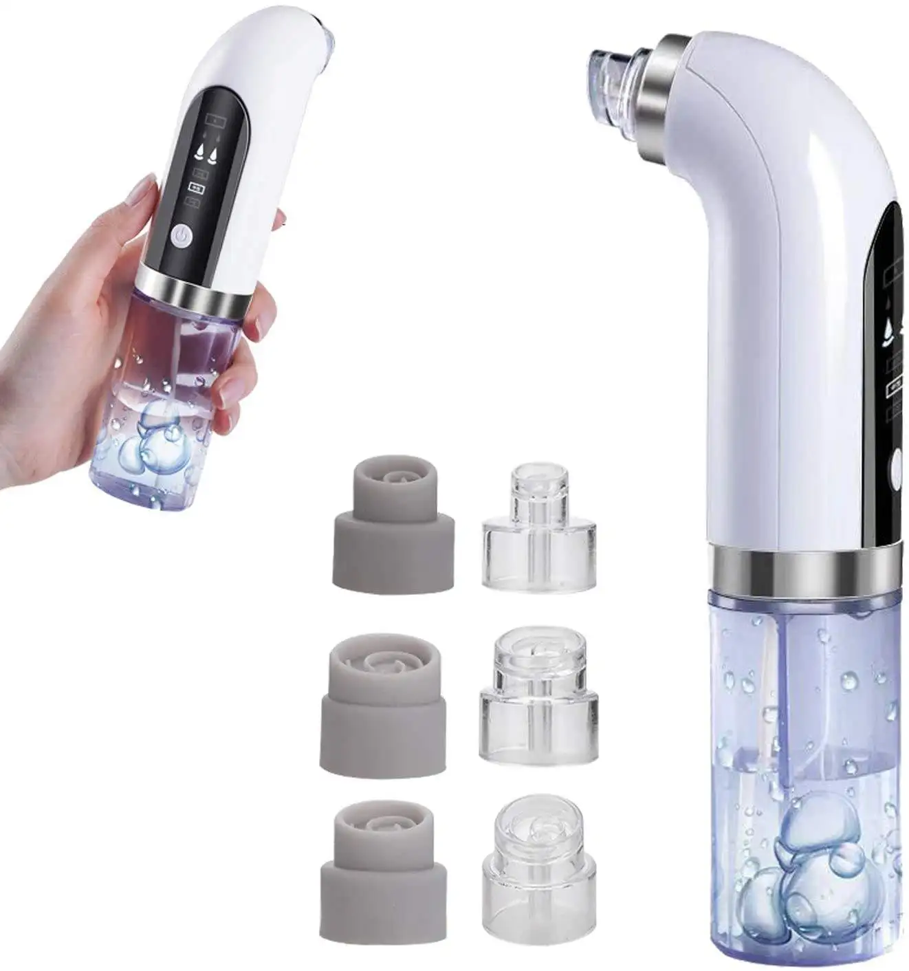 

Best Selling 5 In 1 Blackhead Remover Small Bubble Pore Cleaning Liquid Vacuum Blackhead Remover With Water