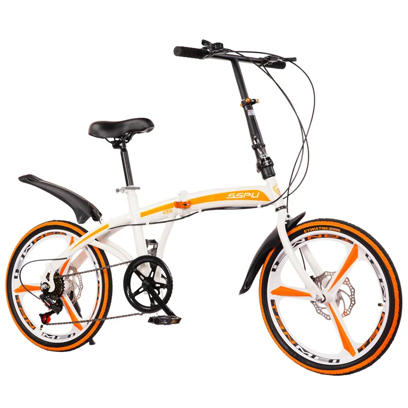 

Hot style 20 inch variable speed double disc brake folding adult outdoor cycling alloy one wheel road mountain bike, Red