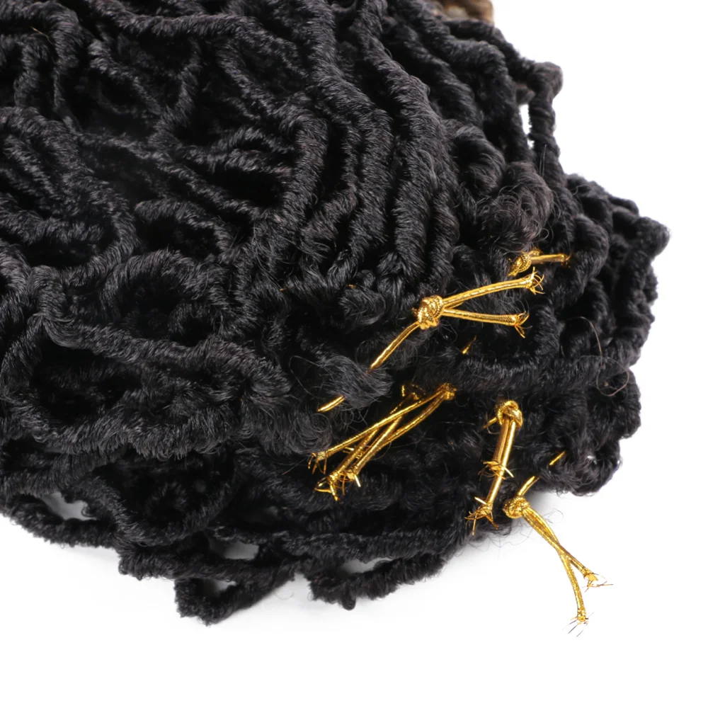 

18 Inch 90g Wholesale Jumbo Curly Crocheted Dreadlocks Goddess Faux Locs Synthetic Crochet Braiding Hair Extension Nu Locs