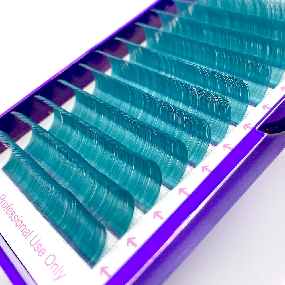 

0.05 0.07 mm 12 rows colorful individual eyelash extension private label low price Korean classic lash extensions