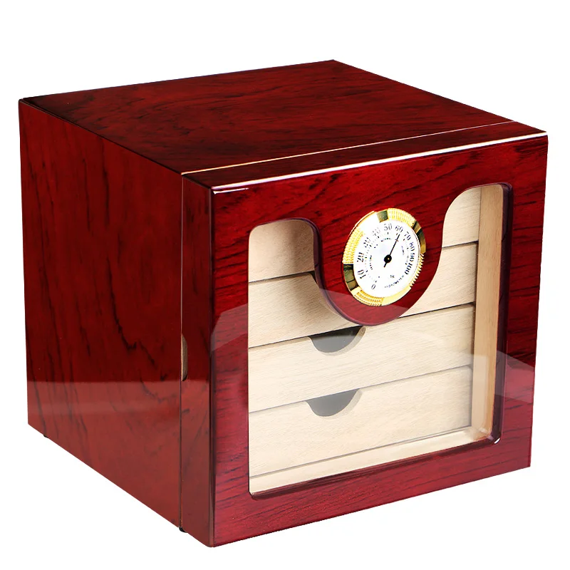 High Glossy Cigar Storage Box Electronic Hygrometer Cigar