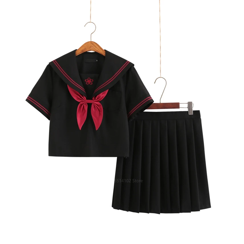 

FREE PP Sailor Dress Suit Girls Japanese Korea Style Jk School Uniform Short&Long Sleeve Hell Pleated Skirt Academy Anime Kawaii, Shown