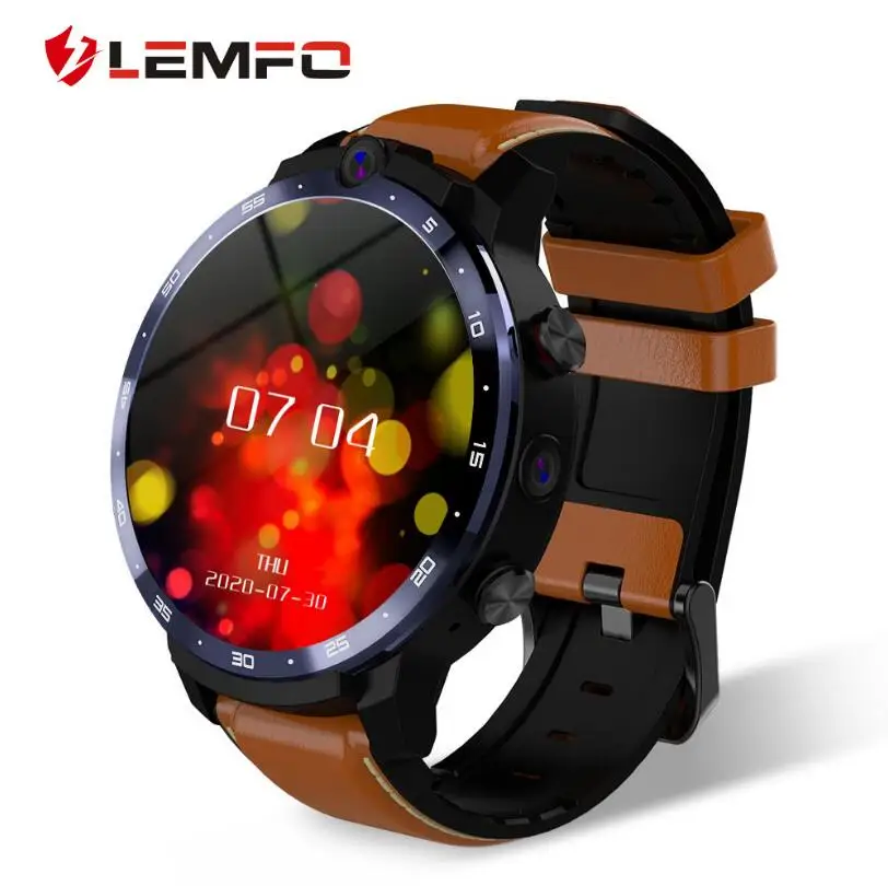 

LEMFO Smart Watch Men LEM12pro 4+64G Android 10 400*400 1.6 inch Screen Dual Camera 4G 900 mAh Power Bank Google Play Smartwatch, 2colors
