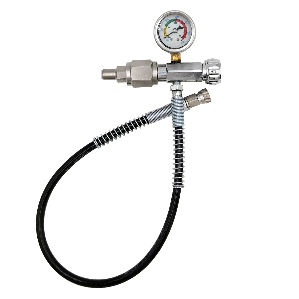 PCP Paintball DIN Fit HP Air Filling Station 4500PSI Refill Adapter to Scuba Tank with CGA347 Connection and 24Inch Hose