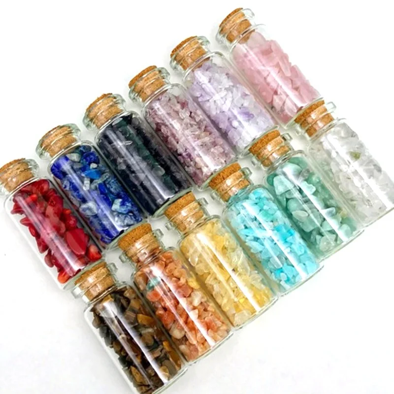 

Wholesale beautiful natural quartz gravel healing crystal wishing bottle