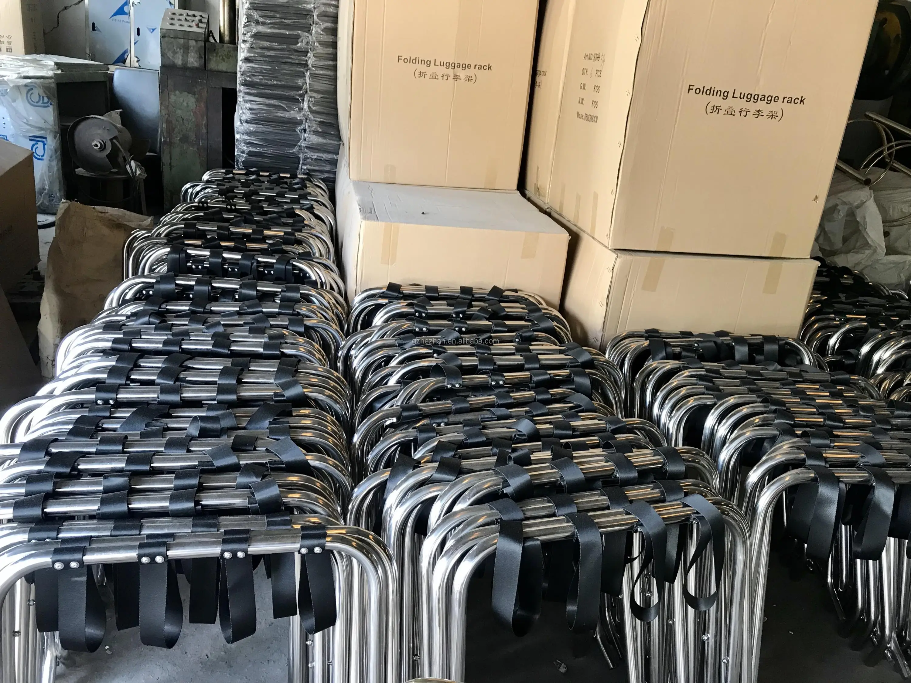 
Hotel Room Metal Folding Luggage Rack Bedroom Suitcase Support Stainless Steel Luggage Storage Rack 