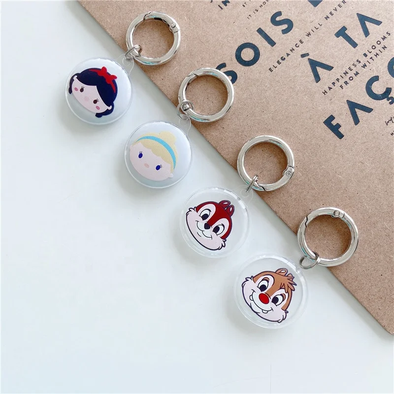

for Airtag Case Clear Princess Snow White Chip Dale Tracking device Tracer Locator GPS Keyring pendent Cover