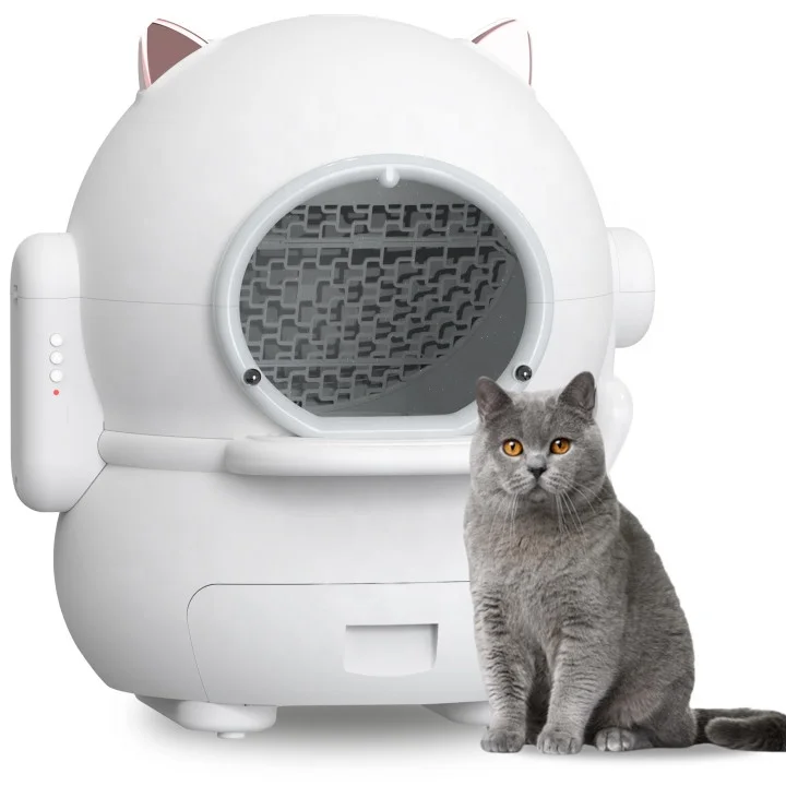 

2022 Amazon hot sale self cleaning litter box for cats white automatic cat toilet box