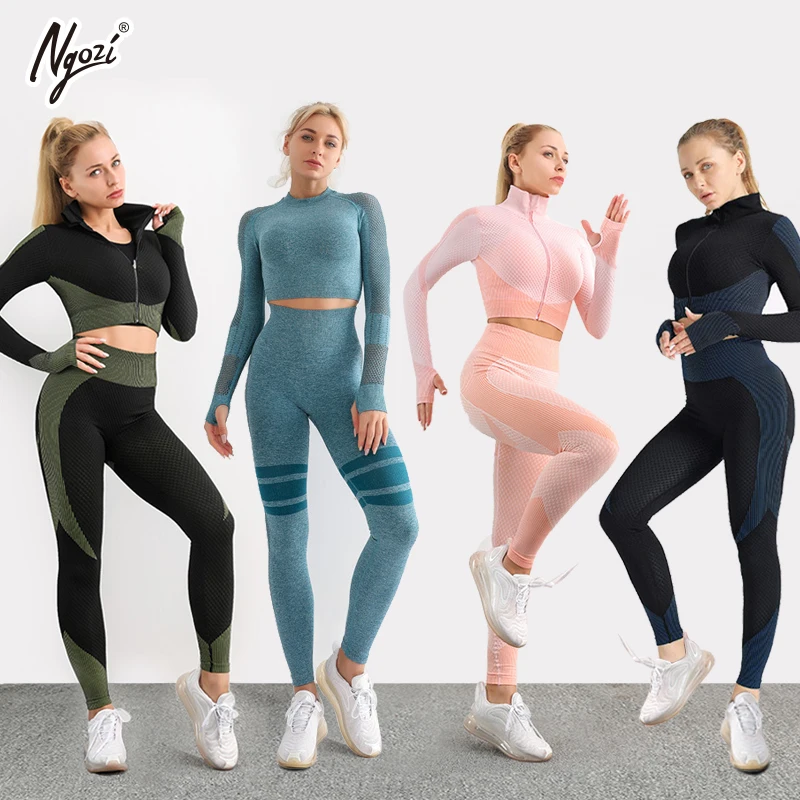 

latest yoga pants ladies gym wear sports logo fitness clothing women leggings set