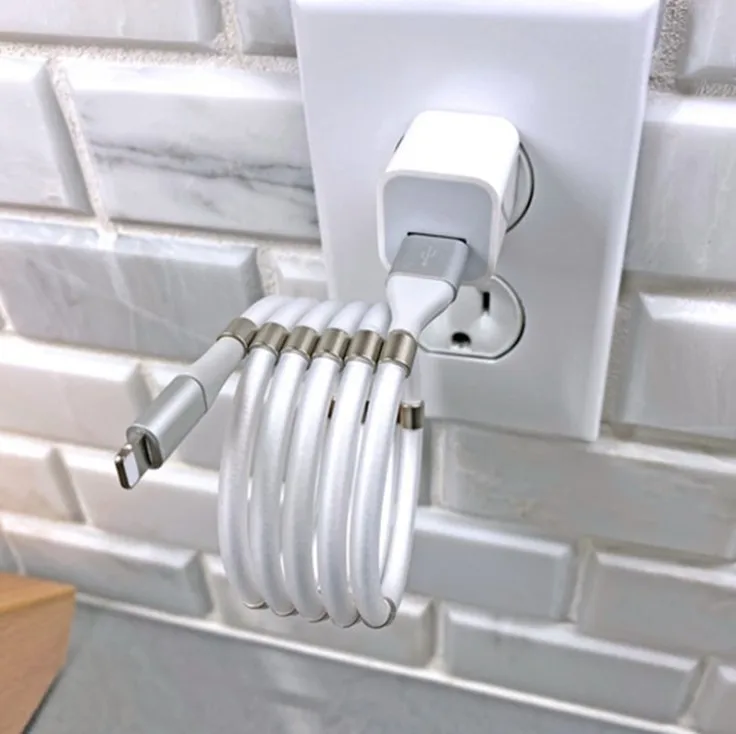 
2020 New Portable Easy-coil supercalla charging cable magnetic charging usb cable for phone and pd 