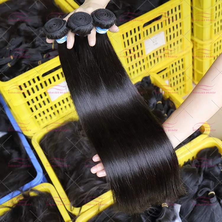 

Ideal wholesale full cuticle aligned 100% unprocessed cheveux naturels, Natural black,can be dyed any color