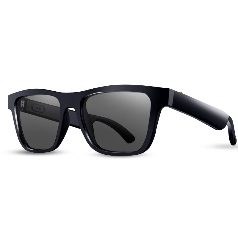 

Cool UVA/UVB Polarized waterproof eyeglasses Black Audio glasses Smart sunglasses with Open Ear Headphones BT connectivity