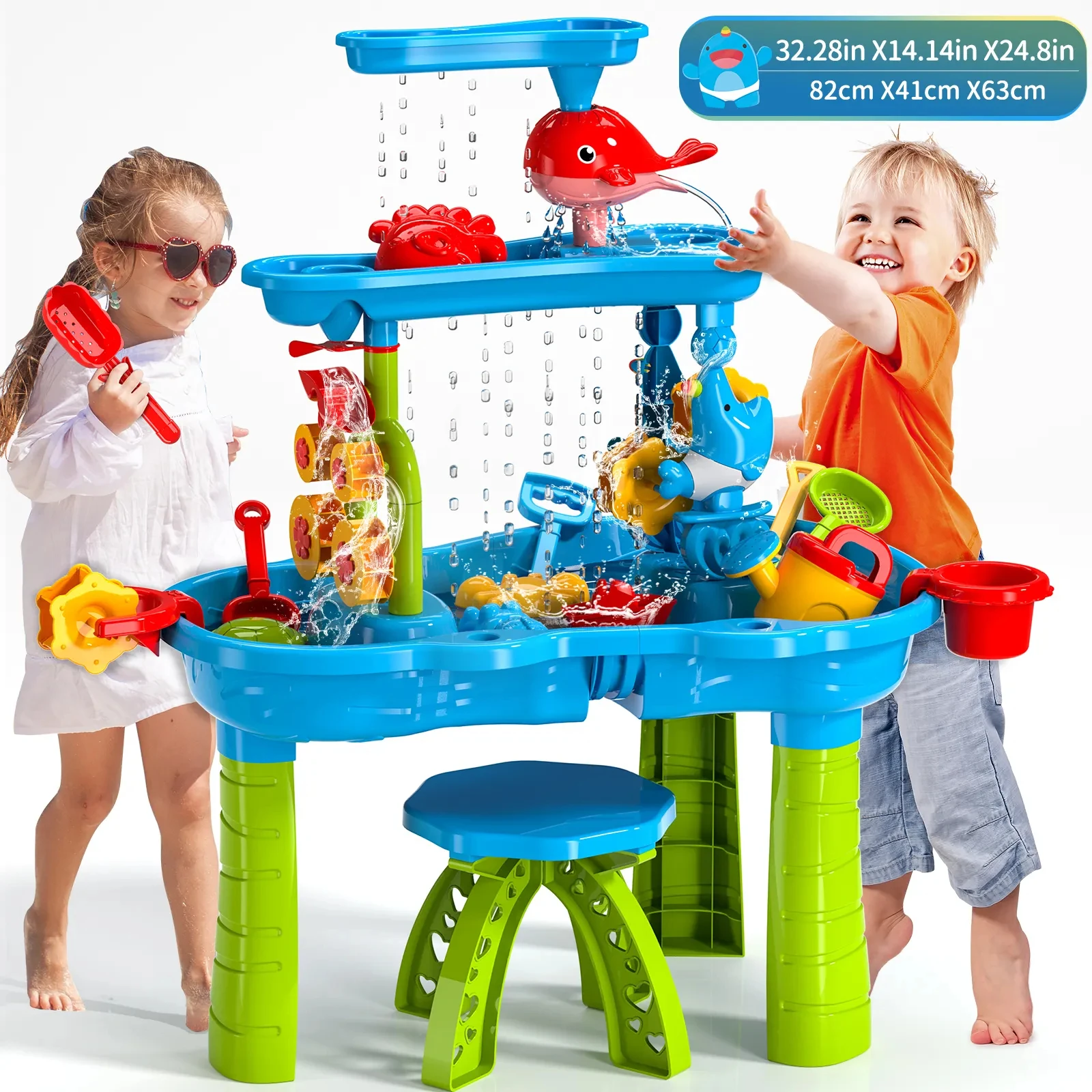 New Fashion Kids Beach Toy Summer Outdoor Garden Toy Sand And Water Play TableKids Water TablesWater Table