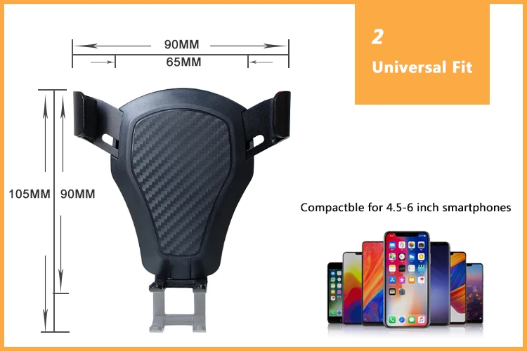 High Grade Universal Gravity Air Vent Car Phone Holder Mount Cradle Stands for iPhone Mobile Cell Phone GPS Smartphone Holder