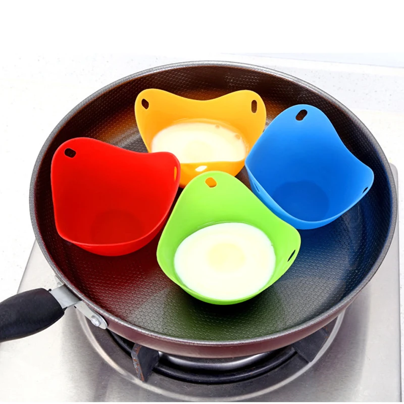 

Poached Cup Fried S Tray Nontoxic Silicone Poachers Kitchen Cookware For Cooking Egg, Red, green, blue, purple, orange, customized