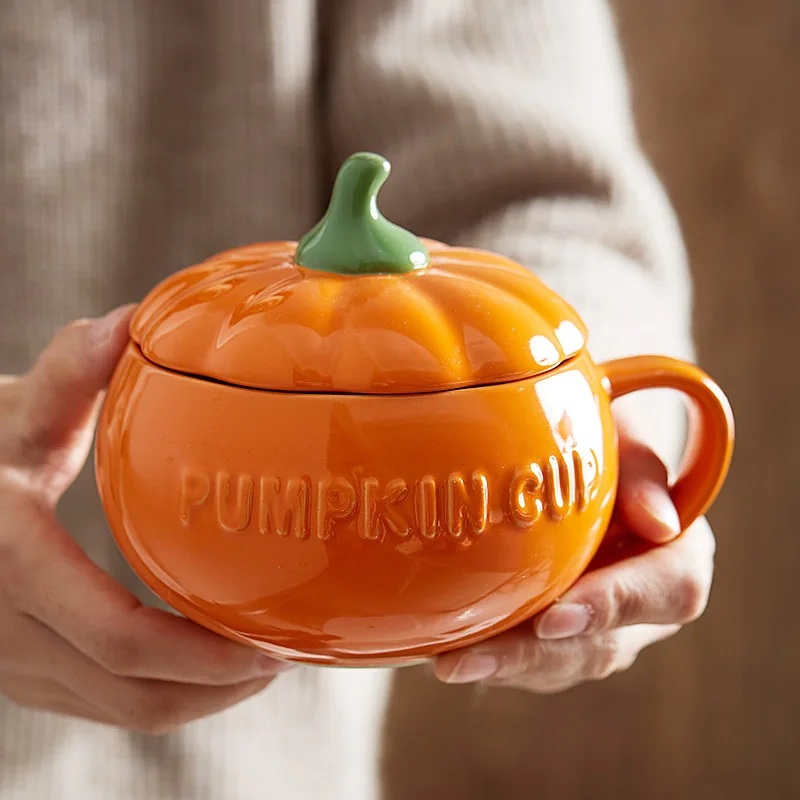 

Creative Halloween Mugs Pumpki Shaped Ceramic Mugs, Orange