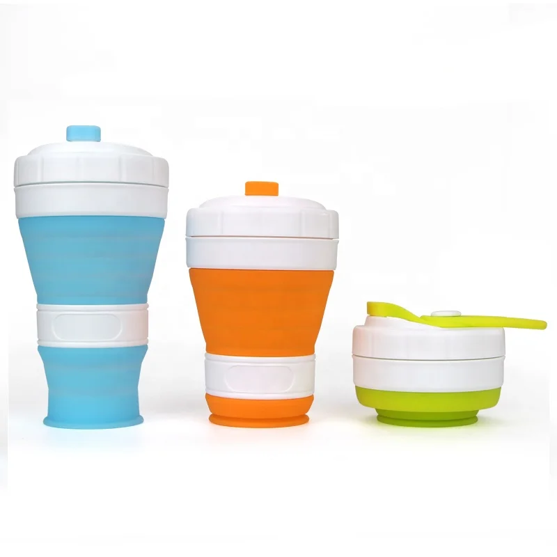 
wholesale Custom Logo foldable plastic reusable silicone sleeve coffee cup 