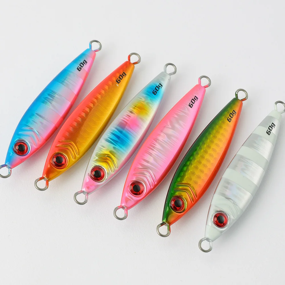 

Jigging Pro 60g 80g Saltwater Fishing Tackle Slow Pitch Metal Jig Pesca Seuelos De Pesca Jigging Lure