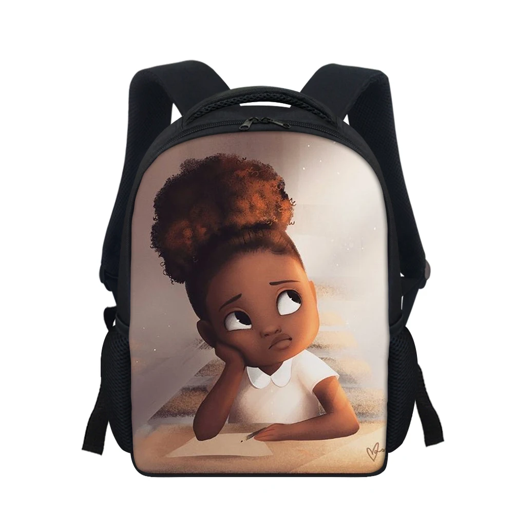 

Cute Think Black Girl Africa Print Art Kid Backpack School Bags Children Mini Lightweight Backpack Elementary School Bookbag, Customized color