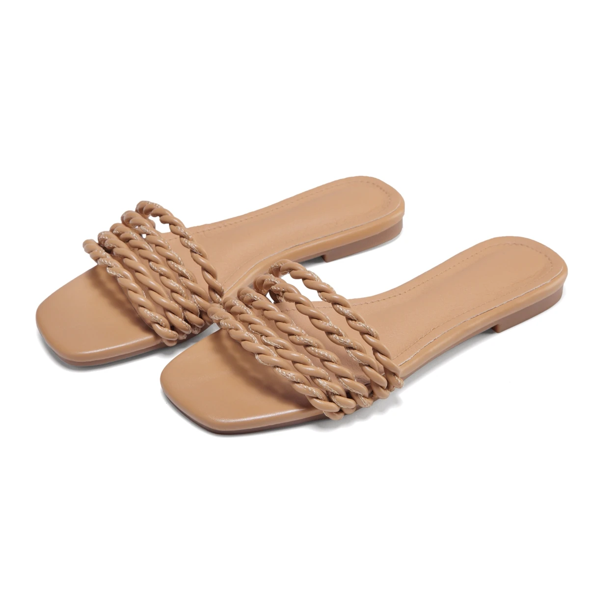 

Summer 2022 twists slippers women fashion slides cheap ladies flat sandals