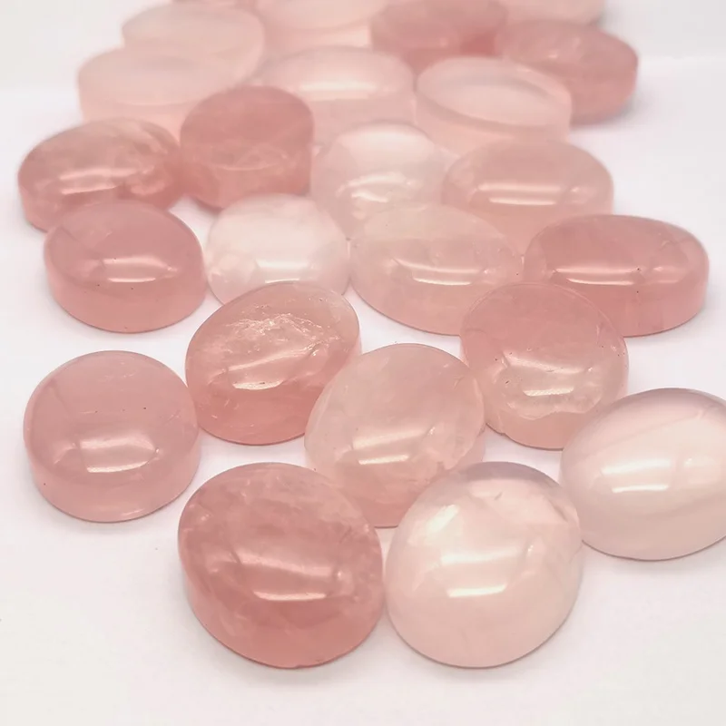 

Wholesale Loose Gemstone Oval Cabochon 25*20*9 mm Natural Rose Quartz