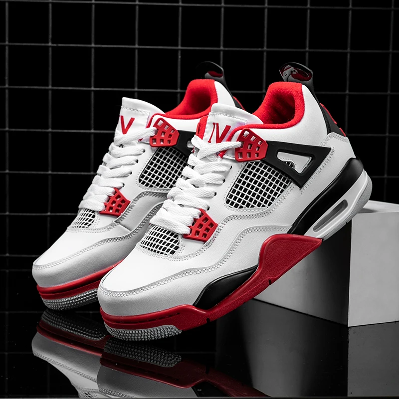 

Yellow Air J4 high quality brand fashion cushion sneaker color high top ankle retro leather basketball shoes for men