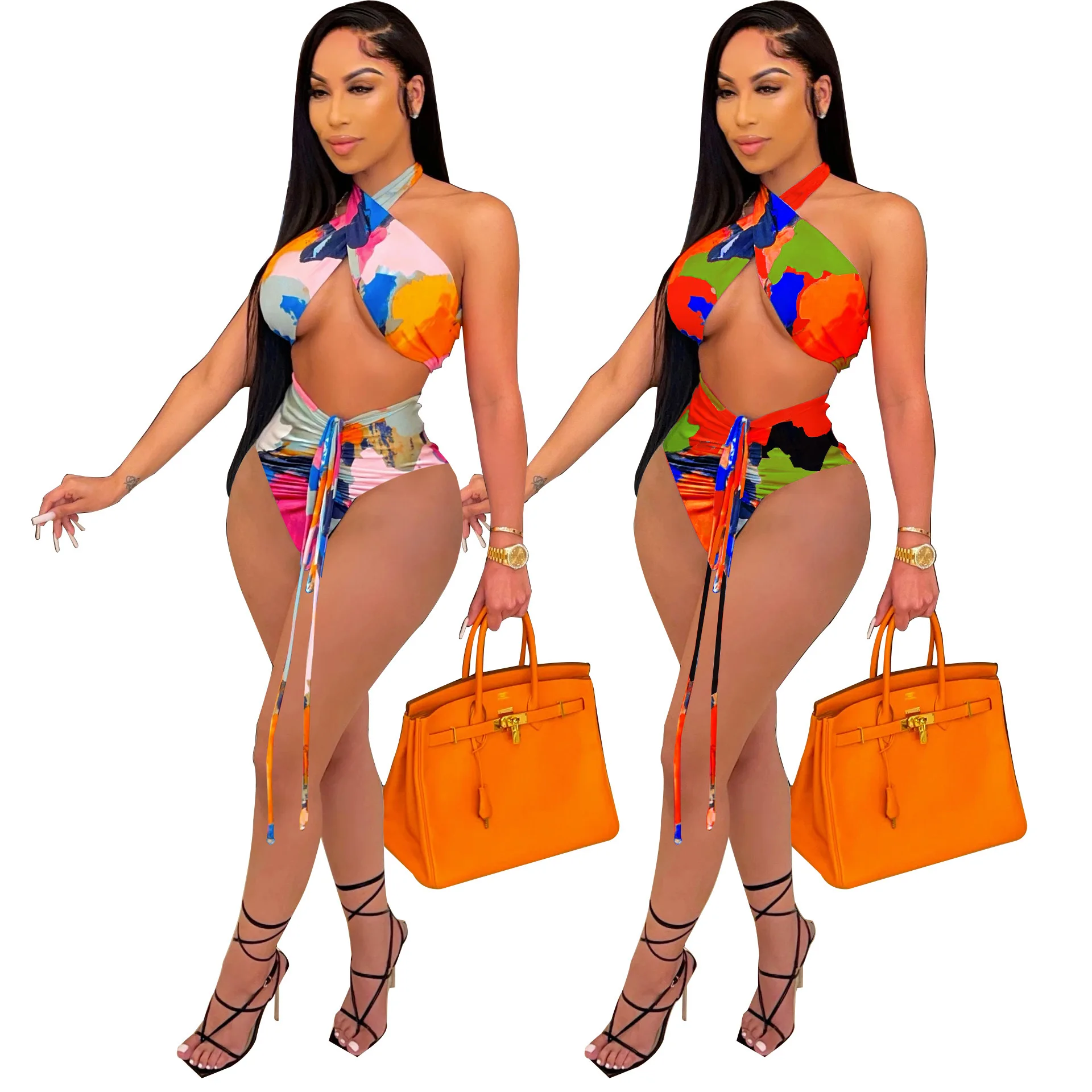 

2021 New Arrivals Swimsuits Hollow Out Bikini Swimwear Luxury 2 Two Piece Set Designers Swimsuit Summer Triangle Sexy Swimsuit