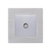 FIKO type 86 hotel office bedside wall hidden silver wire drawing aluminum metal panel one hole cable closed circuit TV socket
