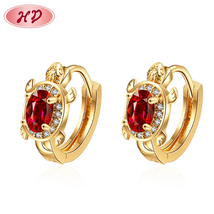 

Fashion 18K gold plated AAA Cubic Zircon jewelry Hot Sale Tortoise Huggie earring for Women