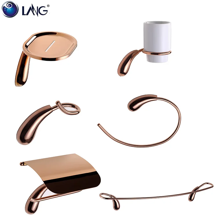 6 Pieces Bathroom Hardware Set Rose Gold Color Plating Buy 6 Pieces