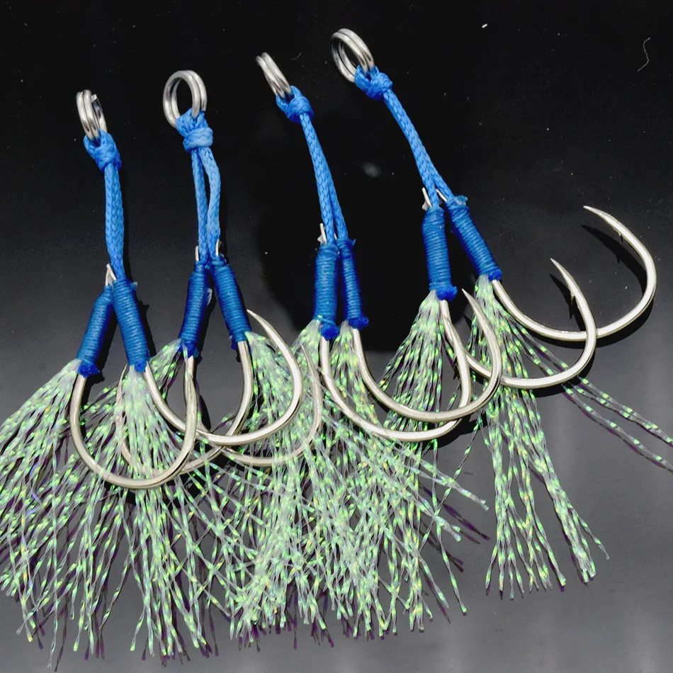 

Gorgons 10#-20# stainless fishing hook double hook  metal jig hooks with barbed