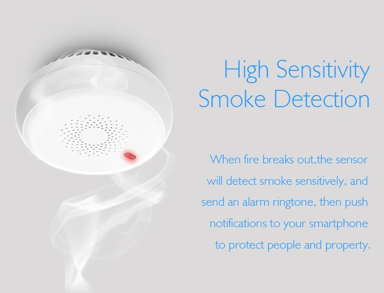 Stand Alone Battery Powered Smart Wireless Smoke Sensor Alarms Detector For Smart Home System - ANKUX.COM