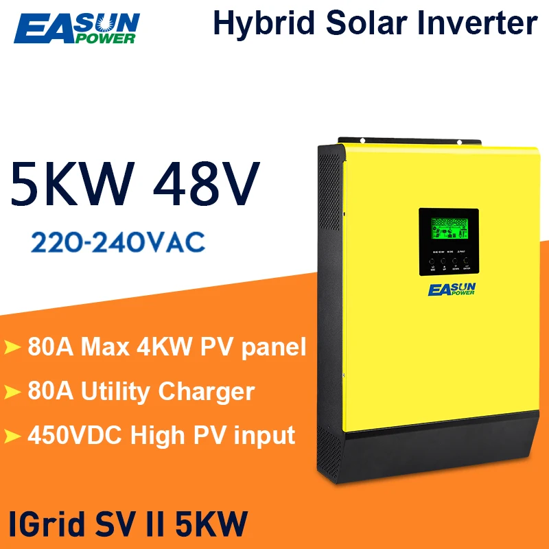 
EASUN POWER 5kw 220 380v 24 Volts 48v Hybrid Grid Tie Solar Inverter 