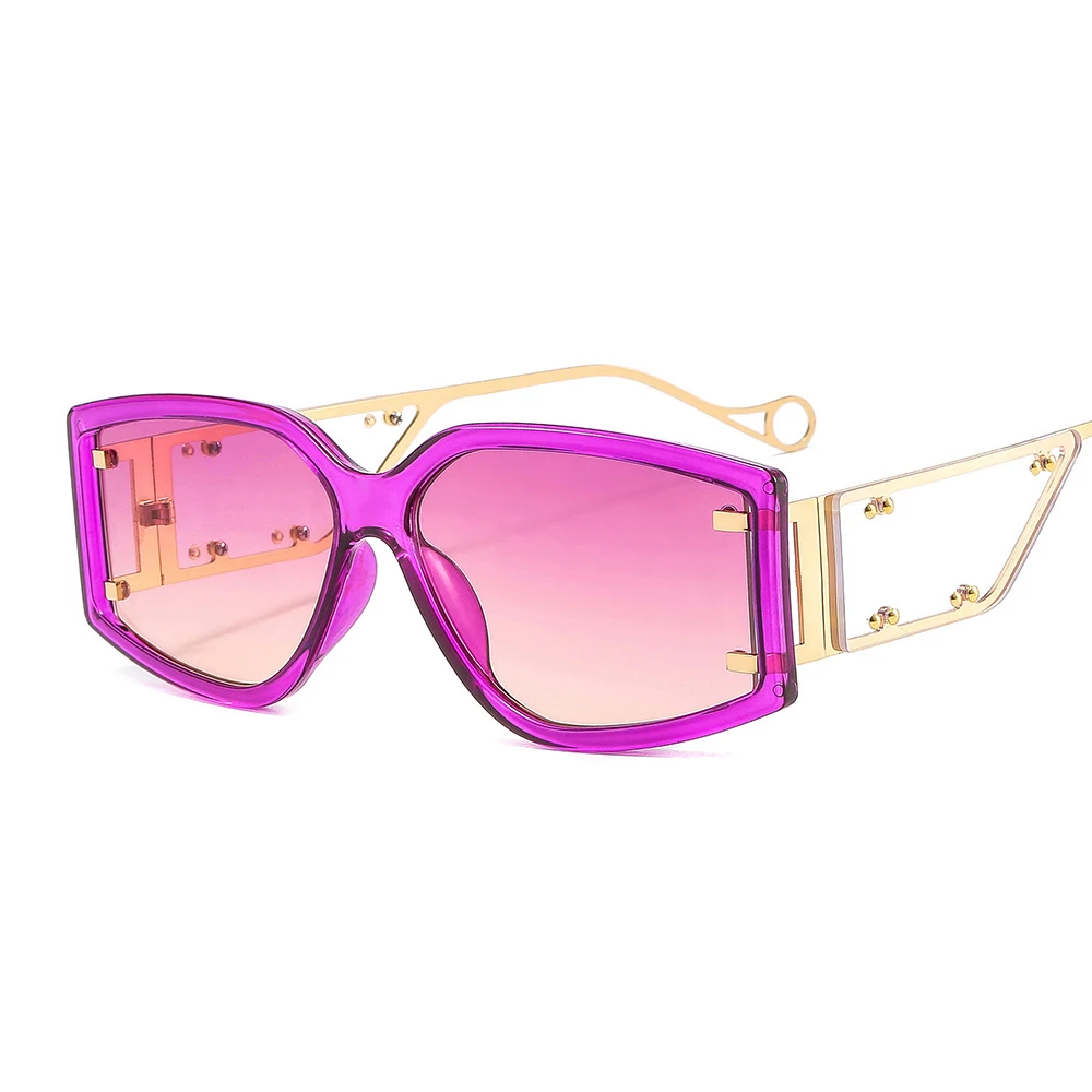 

New punk FT style INS small window piece rivet sunglasses women show celebrity sunglasses