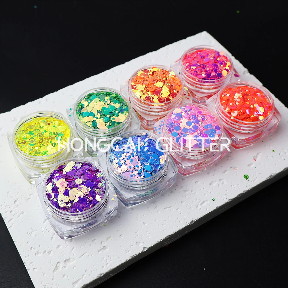 Neon Color Shift Glitter Wholesale Chunky Christmas Decorations in Bulk Resin Tumbler Glitter