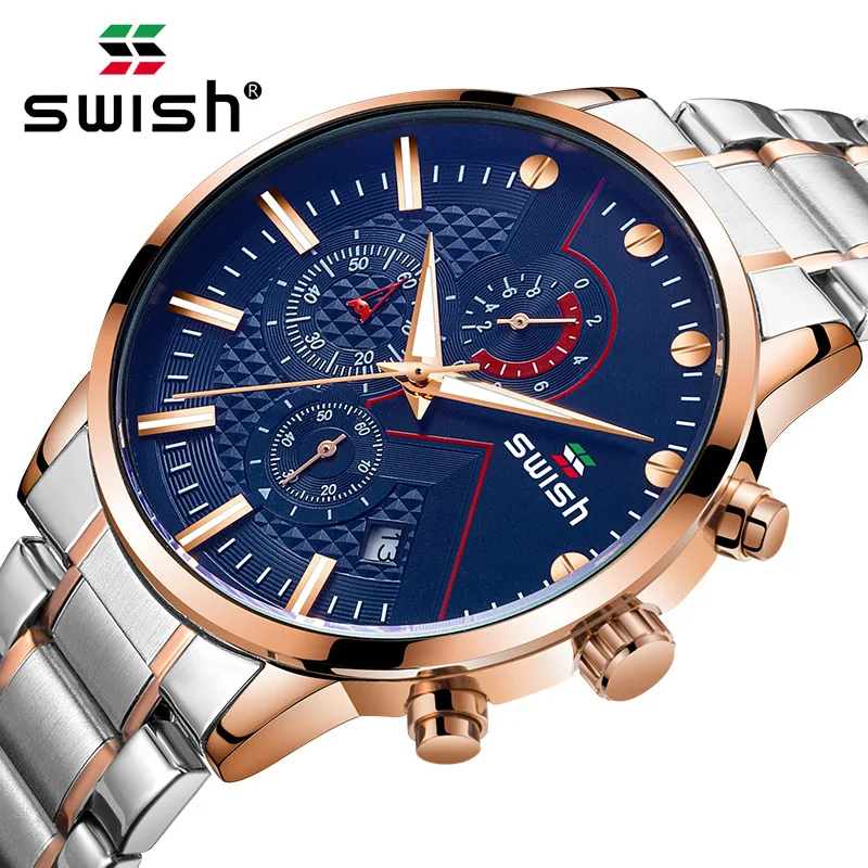 

SWISH watch wholesale manufacturers explosion type calendar waterproof men's quartz watch