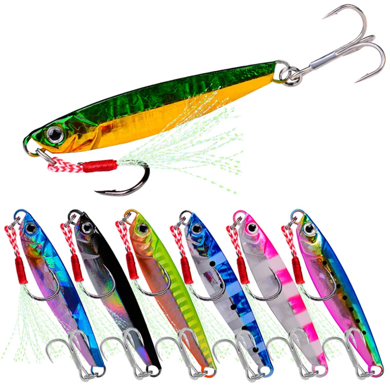 

YABOO SEWEN Wholesale 7g 10g 14g 17g 21g Metal Jigging Lead Fishing Lure, 10 colors