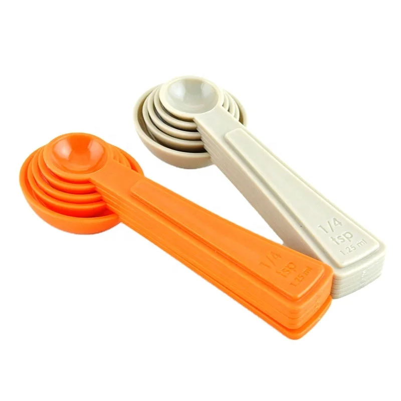 

Strong Corrosion Resistance 5pcs Small Size PP Measuring Spoon, Orange