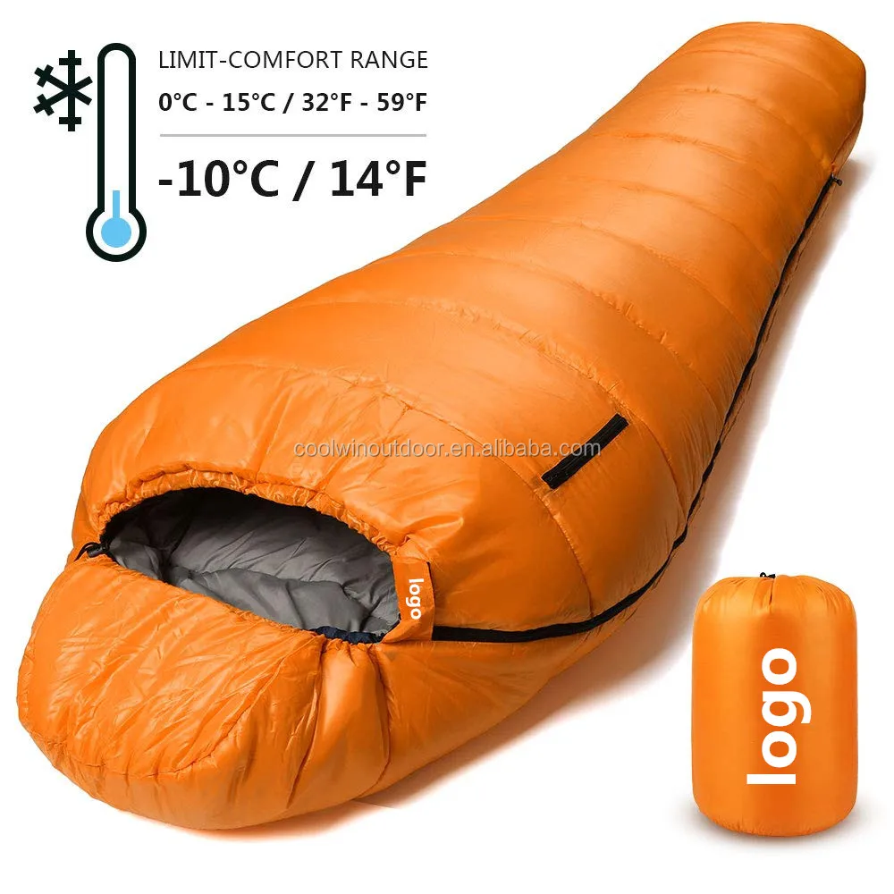 winter outdoor compact Duck Down mummy Sleeping Bag For Hiking