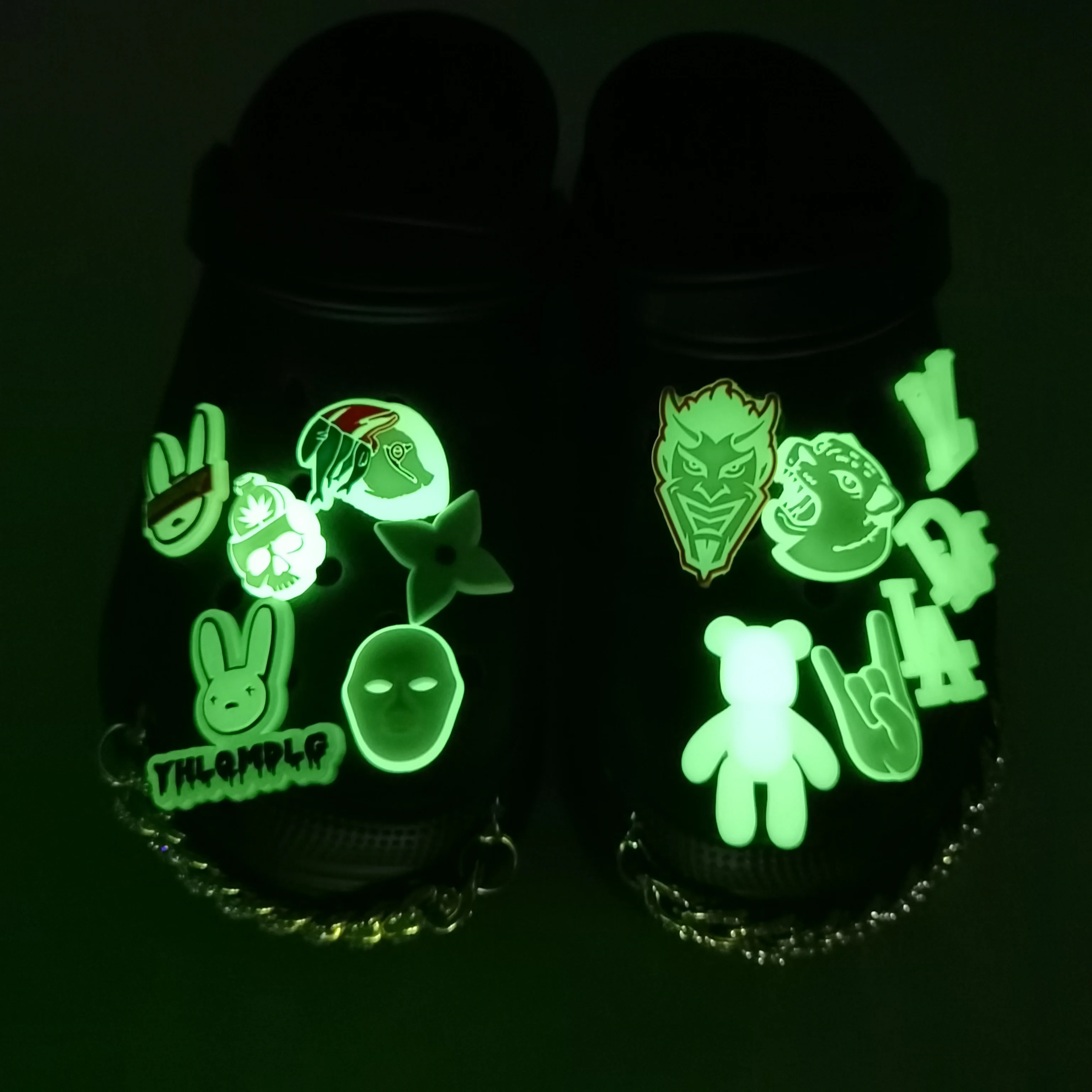 

custom rubber croc charms designer glowing kids cartoon shoe charm, Customized