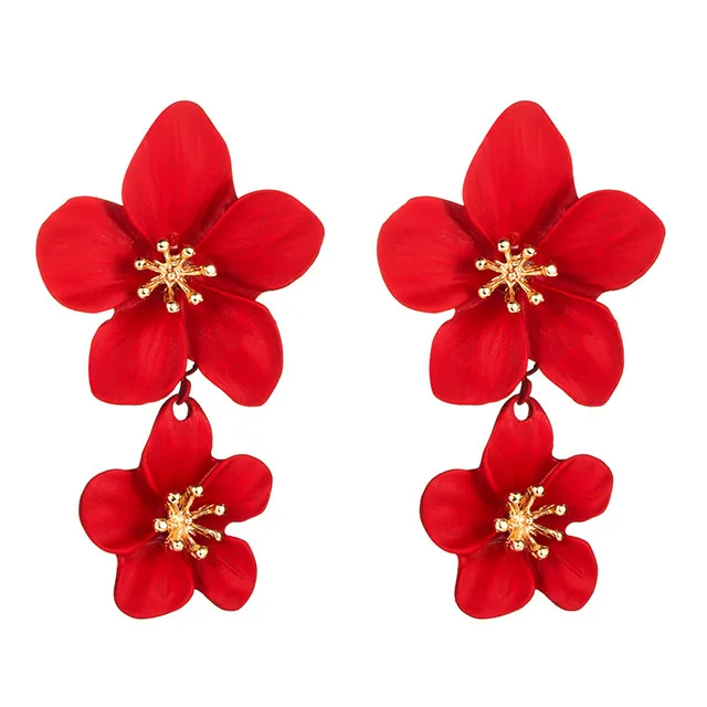 

2020 New Flower Shape Multi-color Earrings Female High Quality Hair Earrings, 1colors