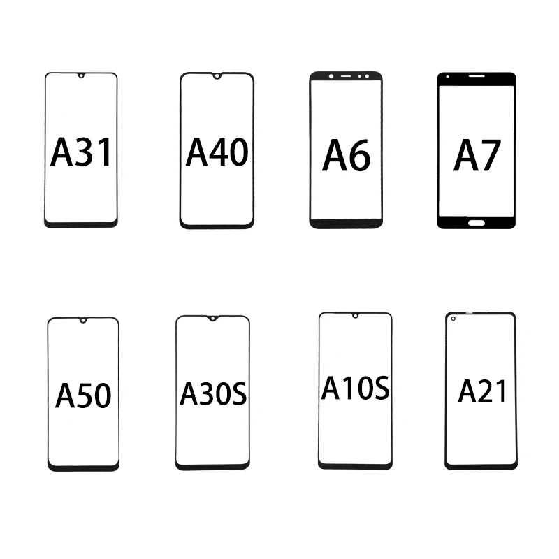 

The assembly of 3 in 1 glass panel + frame + OCA suitable for replacing the broken front cover of touch screen, Black/white /gold