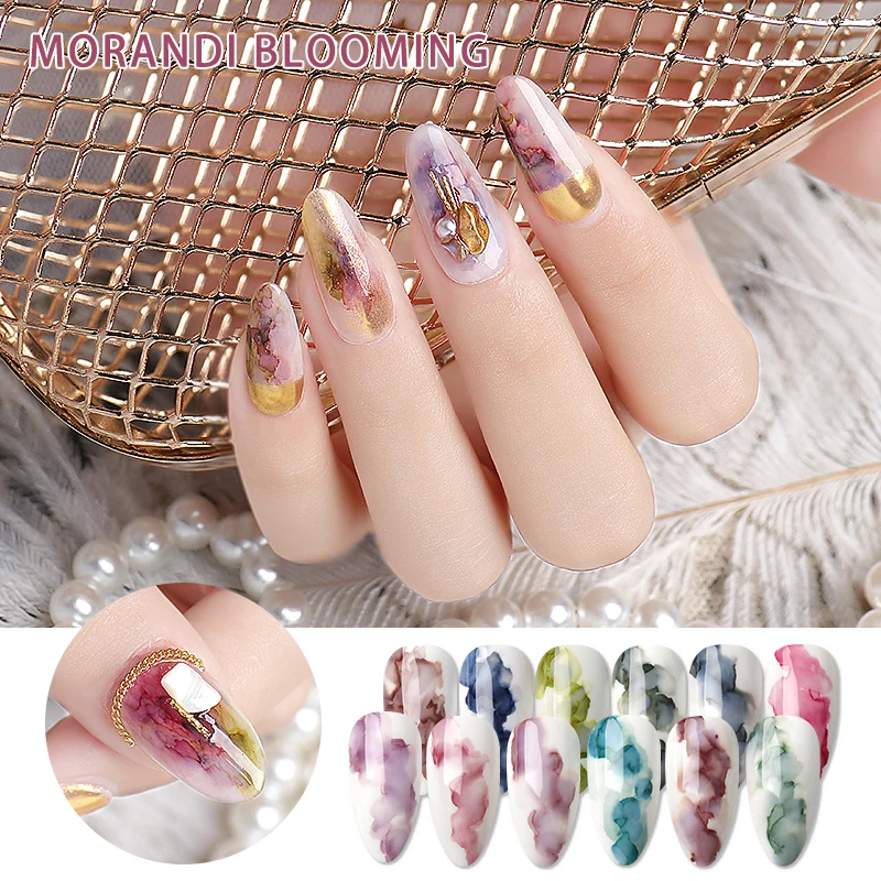 

Nail Art Products Blooming Marble Ink Gel Nail Paint Blossom Effect Painting Gel Nail Polish, 12 colors