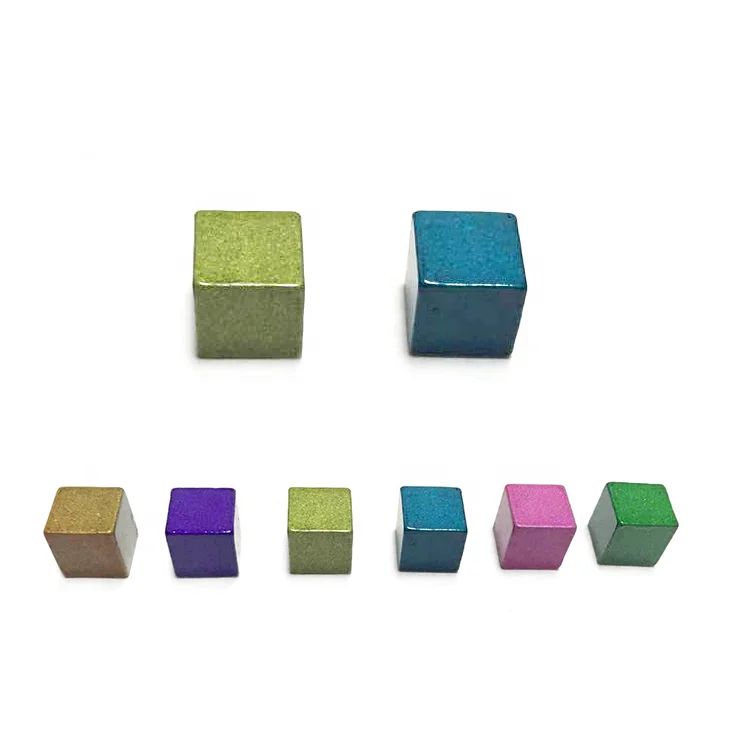 Multifaceted Metal Colorful Cubes Set Multifaceted Cubes Entertainment Board Game Props