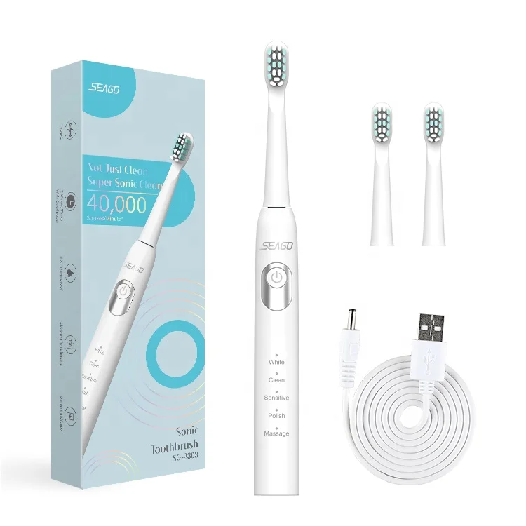 

Seago SG2303 OEM OBM Oral Care Rechargeable Vibrate Smart timer Sonic Electrical Electronic Electric Tooth Brush Toothbrush