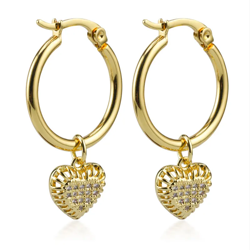 

Sweet Heart Boucle d 'oreille Shining Aretes Dangle Clip on Earrings with Zircon Rhinestone Colorful Diamonds