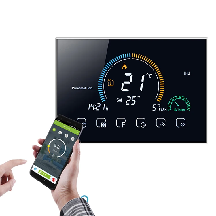 BHT-8000GALZB water thermostatic valve programmable touchscreen zigbee thermostat - ANKUX.COM