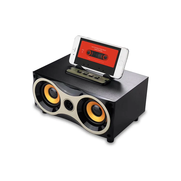 

Vofull Retro Wooden Radio Heavy Bass Subwoofer Small Wireless Portable Speaker//