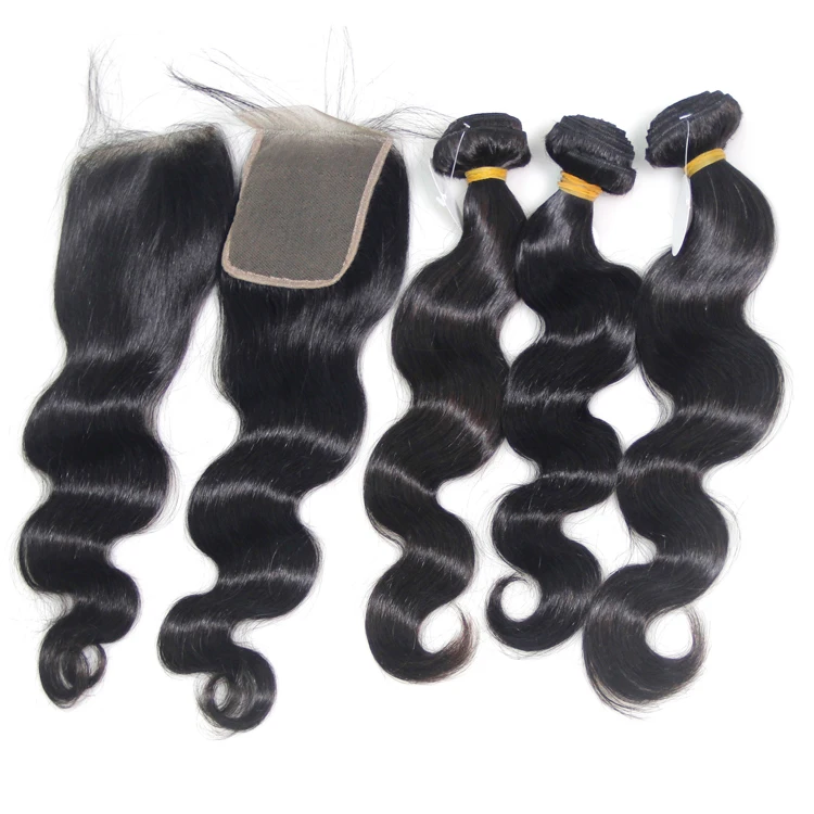 

Virgin Hair Unprocessed Top Quality Brazilian Human Hair Body Wave Bundles With Closure 10A, Wholesale Virgin Hair Vendors, Natural color